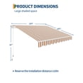 thumbnail image 7 of DSstyles Manual Retractable Patio Awning – Waterproof Sun Shade with Heavy-Duty Aluminum Frame, 280g/m² Polyester, UV Protection, for Deck, Porch, Balcony – Yellow and White 10*13 ft, 7 of 7
