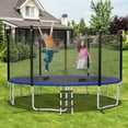 thumbnail image 3 of Gymax 15FT Replacement Trampoline Safety Enclosure Net w/ Zipper & Buckle for 6 Poles, 3 of 10