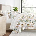 thumbnail image 2 of Comfort Canopy - Queen Bedding Bundle, Patterned Microfiber Comforter and Solid Sheet Set in Cabbage Chintz Floral Stripe Clay, 2 of 13