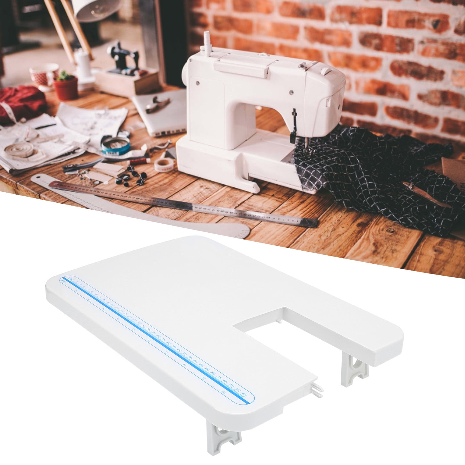 Mesa De Extensión Para Máquina De Coser Hilai - 35x25x2 Cm, Plástico Blanco, Plegable, Para Ampliar Superficie De Trabajo