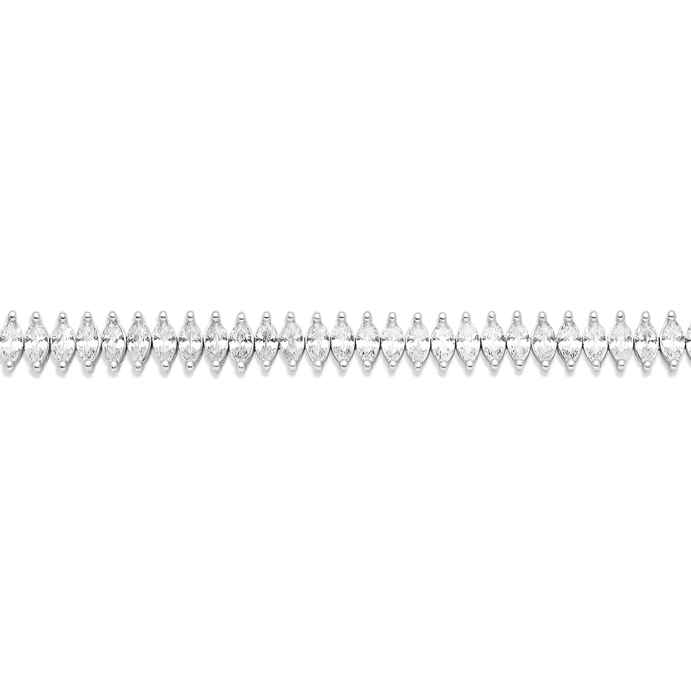 Believe by Brilliance Women's Fine Silver Plated Marquise Cut CZ Tennis Bracelet