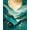 Teal,  Pattern 7, variant on ODIKA 4'x6' Machine Washable Non-Slip Area Rug, Teal & Gold High Traffic Rug, Teal, 211474
