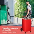 thumbnail image 4 of EDTara 30 Gallon Gasoline Diesel Fuel Caddy, Portable Transfer Tank with Manual Pump and Four-Wheel Design for Vehicle and Equipment Use, 4 of 7