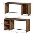thumbnail image 2 of Finmind 78.74" Kitchen Island with 2 Shelves and Mini Fridge Space, Large Stationary Island Table for Kitchen & Dining Room, Rustic Brown & Black, 2 of 7