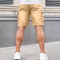 thumbnail image 3 of Mens Hiking Cargo Shorts 7 Inch Inseam Knee Length Tear Resistant Elastic Waist Work Cargo Shorts with Pockets, 3 of 3