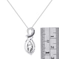 thumbnail image 3 of RYLOS Necklace Sterling Silver 925 Designer Necklace Marquise Gemstone & White & Black Diamonds Pendant 18" Chain 10X5MM White Topaz April Birthstone Womens Jewelry Silver Necklace, 3 of 7