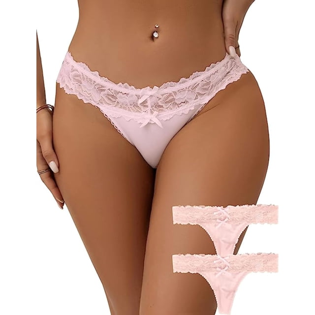 ohyeahlady Women's Lace G-String Thong Panties Tangas Plus Size Underwear V String