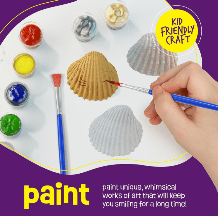 Seashell Painting Toy for Kids, Craft Set for Kids, Arts and Crafts Kits for Girls, DIY Crafts