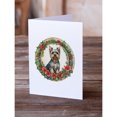 thumbnail image 2 of Silky Terrier Christmas Flowers Greeting Cards Pack of 8 7 in x 5 in, 2 of 3