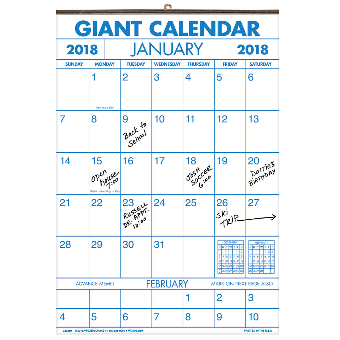 1 Year Giant Calendar - Walmart.com