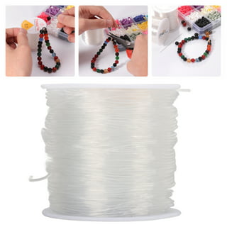 Stretchy String for Bracelets, Cridoz 5 Rolls Clear Elastic String Stretch  Cord Jewelry Bead Bracelet String with 2 Pcs