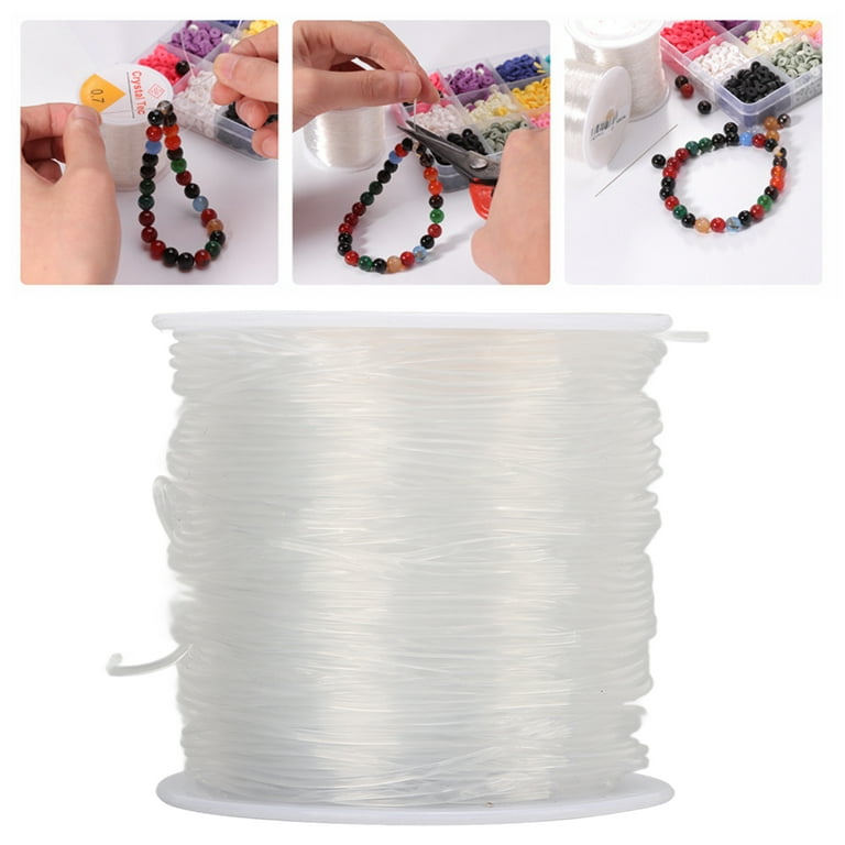 4PCS Stretchy Bracelet String, 2 Sizes Clear Elastic Bracelet String Cord  Stretch Bead Cord for Jewelry Making and Bracelet Making Clear String for