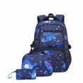 thumbnail image 4 of UJNDER Kids Starry Sky Backpack with Matching Pouch and Pencil Spacious 3 Piece Set for Boys and Girls Everyday School Use,Dark Blue,Mid, 4 of 4