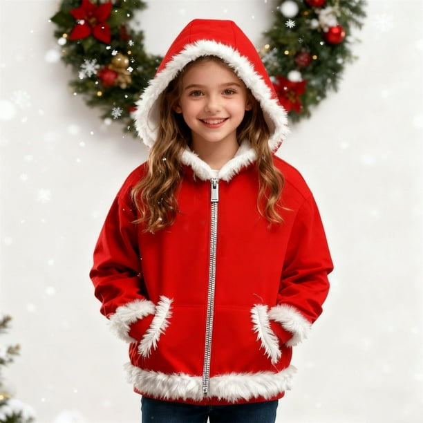 Sudadera con capucha y cremallera de manga larga para niñas y niños, informal, con bolsillo y color liso, de poliéster