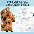 thumbnail image 4 of Oversized Wearable Blanket Hoodie,Classic Halloween Pattern Sherpa Blanket Hoodie with Super Pockets,Super Warm Fuzzy Pullover for Women & Men, 4 of 6