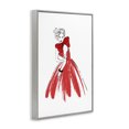 thumbnail image 4 of Stupell Industries Lady & Red Bow Dress Novelty Painting Gray Framed Art Print Wall Art, 16 x 24, 4 of 10