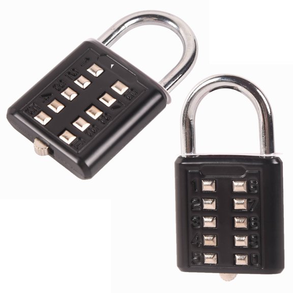 DAWOT 2x Combination Locks 10 Digit Push Button Combination lock Travel Padlock