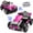 Pink, variant on iRerts 12V Ride on Toys, 2 in 1 Ride on Building Block Cars Truck/Go Kart Freely Switched, One Chassis, Two Forms, Ride on Vehicles Kids Car with Remote Control, Bluetooth, Music, LED Light, Black