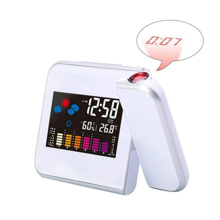 

Projection Clock Led Color Screen Weather Forecast Clock Lazy Electronic Clock Perpetual Calendar Weather Station Projection Clock