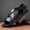 black, variant on Men's Vintage Diagonal Cross Strap Leather Sandals with Adjustable Buckle
