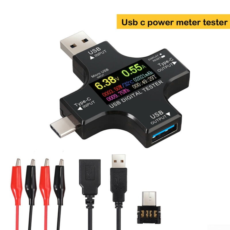 USB C Digital Meter Tester Multimeter Current Voltage Monitor Power-Tester 