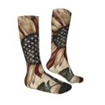 thumbnail image 3 of Picia Women Crew Soft Moisture-wicking Socks USA Sunflower Flag Pattern Design Cotton Socks, One Size fit All, 3 of 9