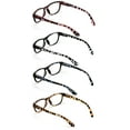 thumbnail image 4 of 4 Pairs Women Leopard Meow Reading Glasses - Fashion Clear Lens Readers Demi Tortoise +3.50, 4 of 4