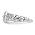 thumbnail image 3 of Sterling Silver Rhodium Plated Diamond Buckle Ring, 3 of 6