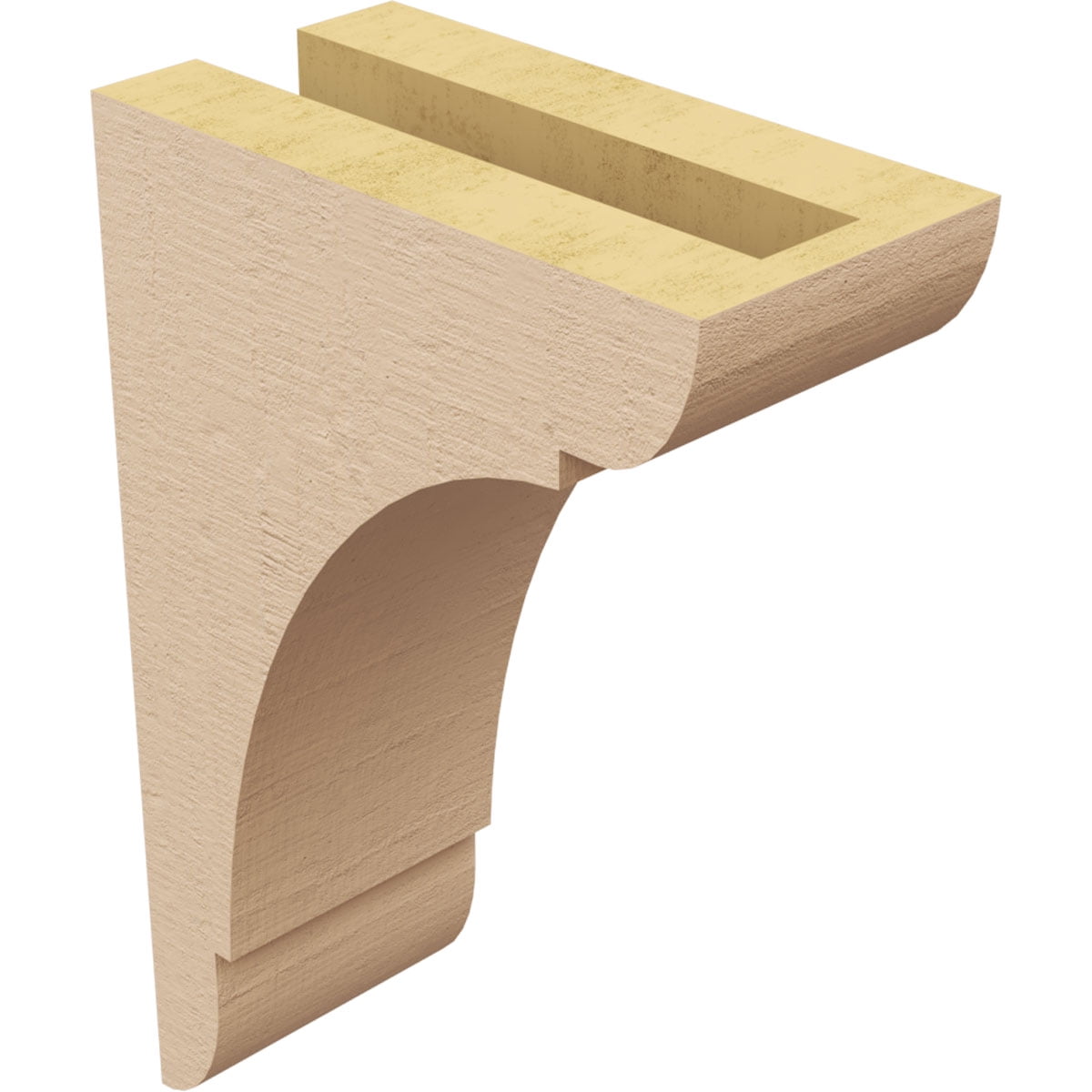 3"W x 6"D x 9"H Classic Olympic Rough Cedar Woodgrain TimberThane Corbel, Primed Tan