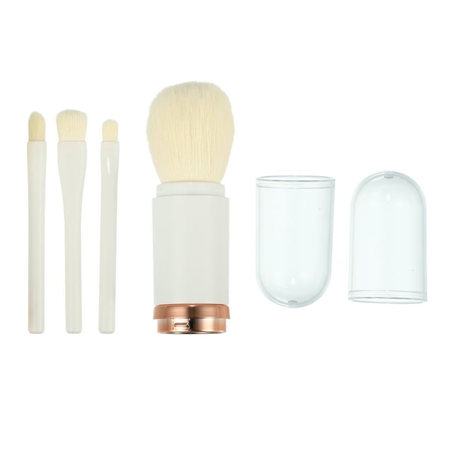 1 juego de brochas de maquillaje, brocha para colorete corrector de contorno de base de mezcla de viaje, 13,5x2,7 cm, blanco