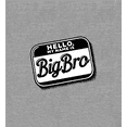 thumbnail image 2 of Big Bro Name Tag Boy's Heather Gray Crew Neck Short Sleeve Tee-Medium, 2 of 4