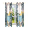 thumbnail image 7 of Yayeee Window Curtains Light Filtering 63"x42" Grommet Panel Pair Home Living Room Decor, Boho Style Sun, 7 of 7