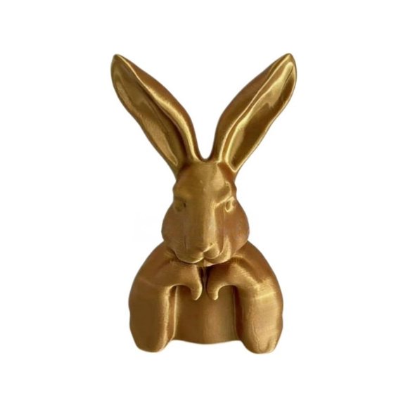 Noehoiugi Gold Bunny Statue,Easter Bunny Figurine,Golden Rabbit Head Bust Sculpture,Thinking Bunnies Head Decor For Table Centerpiece,Indoor Spring Easter Decor,Gift