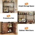 thumbnail image 3 of Hetoy Tall Bar Cabinet - 70.8 Inch Freestanding Wine Rack Industrial Liquor Cabinet with Glass Holder 5 Tier Bakers Rack with Cabinet Large Microwave Stand Wine Cabinet for Kitchen Dining Room, 3 of 8
