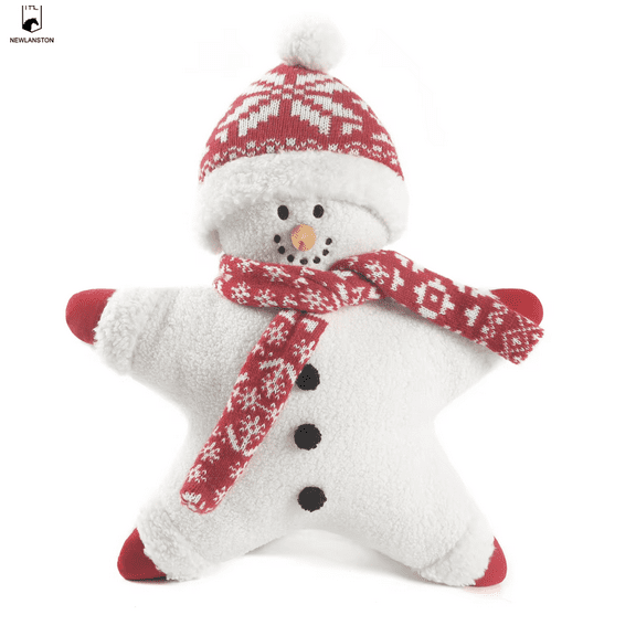 Christmas Holiday Decor White Snowman Tumbler with Hat Scarf, Ultra Soft Plush Cushion Pillow for Home Sofa