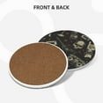 thumbnail image 2 of XMXY Drink Coasters with Holder for Coffee Table, Rock Skull Guitar Absorbent Ceramic Cups Coaster Sets 6 Pack, 4 Inches Round Shape, 2 of 9