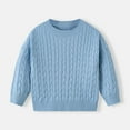 thumbnail image 2 of CYRBOKO Toddler Boys Pullover Sweaters, Crew Neck Long Sleeve Cotton Winter Kids Clothig Blue Size 4 T, 2 of 7