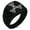 Black, variant on Stainless Steel Celtic Triquetra Interlaced Knot Chevron Pattern Biker Style Polished Ring