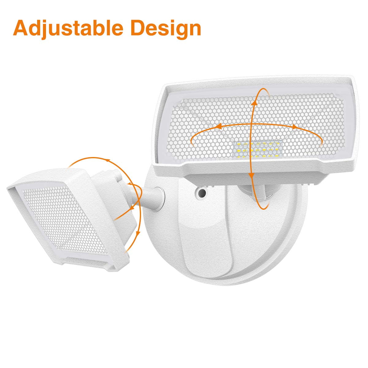 LEPOWER 3000 Lumen LED Flood Light Outdoor, 28W, Switch Controlled, 2 Heads, 5500K, IP65 Waterproof for Garage, Yard, Patio, White