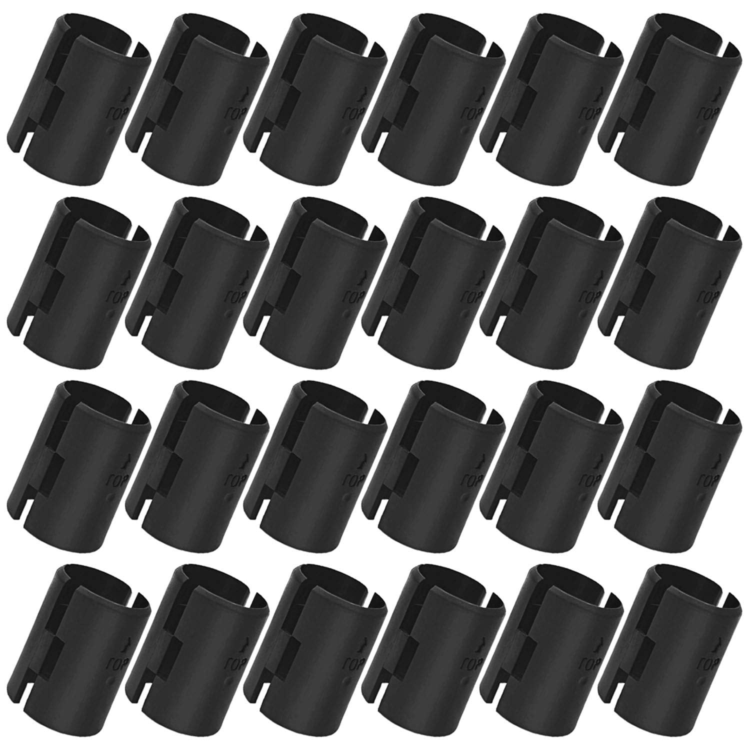 12 Set / 24 Pack Wire Shelving Shelf Lock Clips Black Split Sleeves