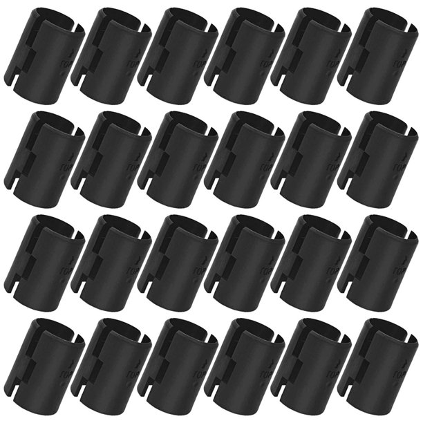 12 Set / 24 Pack Wire Shelving Shelf Lock Clips Black Split Sleeves