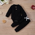 thumbnail image 2 of MesaSe Newborn Infant Baby Boy Girl Winter Clothes Ribbed Solid Button Long Sleeve Tops Pants 2PCS Set Orange 0-3 Months, 2 of 10