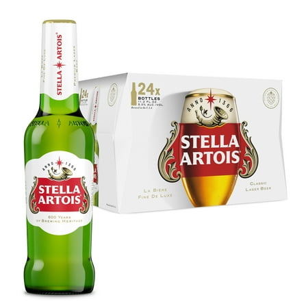 Stella Artois Premium Classic Lager Beer 24 Pack 11.2 fl oz Glass Bottles 5% ABV
