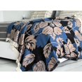 thumbnail image 3 of Stanzadeals Premium Acrylic Cotton Throw – Woven Jacquard Design | Black & Blue | 50 x 60 in, 3 of 6