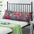 thumbnail image 2 of Boho Long Body Pillow Cover – Soft & Breathable Ethnic Fabric, Hidden Zipper, 20"x54", Stylish Abstract Tribal Print – Gift for Side Sleepers, Pregnancy, Home Decor, 2 of 7