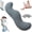 Gray-s, variant on Extra Large Pea Pod Body Pillow for Side Sleeper,S Shaped Full Body Support Pillow for Adults, Long Bolster Hug Pillow with Cooling Fabric, Soft Ergonomic Pillow for Back (Green-S)