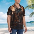 thumbnail image 3 of Susaid Steampunk Cowboy Cat Print Hawaiian Shirts for Men Women,Hawaiian Summer Short-Sleeve Casual Relaxed-Fit Button-Down,XX-Large, 3 of 7