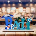 thumbnail image 4 of 1 Pc Beach Sign Ocean Sea Animal Party Decor Beach is My Happy Place Plaque Sign Wooden Table Decorations for Coastal Theme Interior Beach House Home Beach Bathroom Decor, 7.87 x 4.72 Inch, 4 of 6