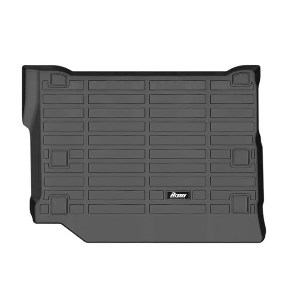 Ikon Motorsports Trunk Mat Compatible With 2021-2025 Jeep Wrangler 4xe, Black 3D Molded Car Rear Carpets Liner Protection TPE Thermo Plastic Elastomer All Weather Boot Tray Cover Protector Pad