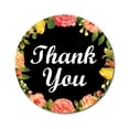 thumbnail image 1 of Darling Souvenir Thank You Black Stickers 1.6 Inches Round Floral Border Mini Envelope Seals-45 Pcs, 1 of 4